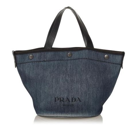 prada woven beach bag|Prada denim tote bag.